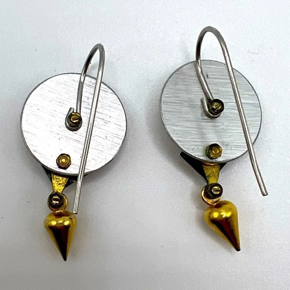 *3/$20* Multi tone metal modernist geometric earrings silver gold bronze